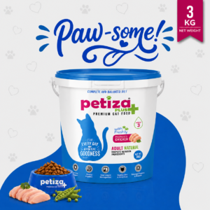 Petiza Plus Premium Cat Food Chicken Flavor 3kg Bucket